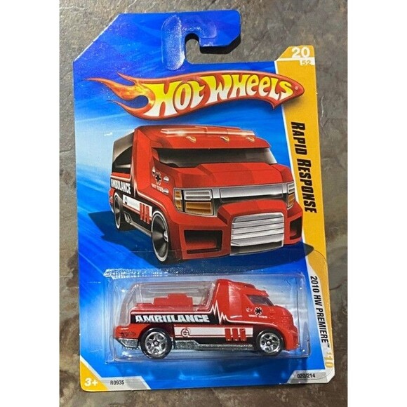 Hot Wheels Other - Hot Wheels Rapid Response Ambulance 2010 HW Premiere Diecast 1:64 CB